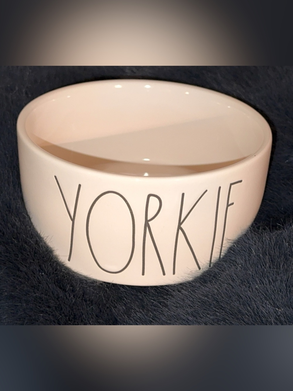 Rae Dunn 6” White Ceramic Round Pet/Dog ‘YORKIE’ Food Water Bowl Dish VHTF